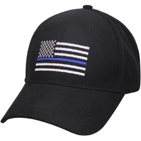 Thin Blue Line Patch USA Police Memorial Blue Lives Matter American Black Embroidered Cap Hat Premium Quality Cotton Poly Twill One Size Fits Most