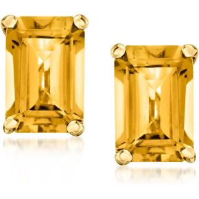 RS Pure by Ross-Simons 1.90 ct. t.w. Citrine Stud Earrings in 14kt Yellow Gold