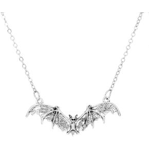 Bat Necklace for Women Men Gothic Bat Necklace Choker Flying Bat Pendant Necklace Gothic Punk Cool Heavy Chain Choker Cyber Animal Wing Pendant Pop Punk Black Bat Necklace Personalized Minimalist Halloween Exaggerated Hip-Hop Collarbone Chain Punk Vampire