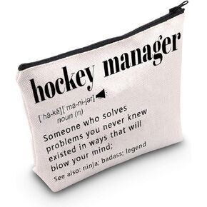 POFULL Hockey Manager Definition Gift Hockey Team Gift Hockey Coach Cosmetic Bag (Hockey Manager Cosmetic Bag)