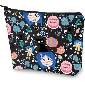 WZMPA Coraline Cosmetic Bag Mr. Bobinsky Fans Gift The Secret Door Makeup Zipper Pouch Bag For Cartoon Movie Fans (welcome home)
