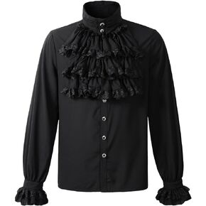 Mens Gothic Shirt Top Steampunk Victorian Regency Aristocrat