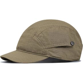 Croogo Short Brim 5 Panel Baseball Cap Cooling Trucker Dad Cap Adjustable Strap Cadet Cap Curved Brim Snapback Hats for Daily