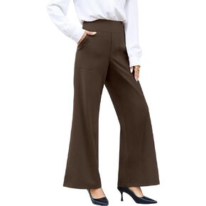 Desol High Waist Wide Leg Yoga Dress Pants for Women, Tummy Control Bootcut Work Pants with Pockets Lounge Casual Pants 30"