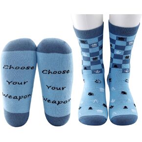G2TUP 2 Pairs Chessboard Gifts Socks for Men Funny Player Joke Club Team Gift Choose Your for Player