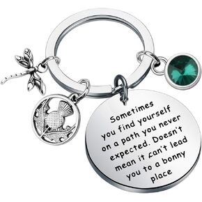 AKTAP Sasenach Inspired Keychain Sassenach Scottish Jewelry Gift Sometimes You Find Yourself On a Path You Never Expected (outlander sometimes keychain)