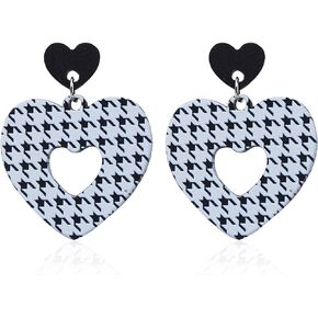 Acrylic checkered Earrings Resin Plaid Hoop Earring Square Shaped Earrings Colorful Chunky Big Earrings for Women Teen Girls Y2k Earrings Christmas Statement Accessories