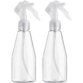 dedoot Clear Spray Bottle for Hair, Plant Mister Spray Bottle, 2 Pack Empty Small 7oz Plastic Refillable Trigger Sprayer, Leak Proof Spray Bottles for Cleaning Solutions, Hair Care, Essential Oils