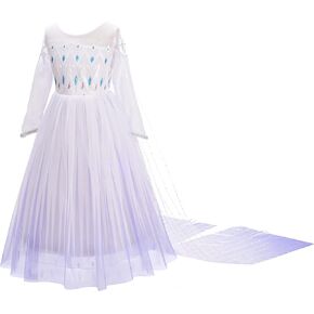 Dressy Daisy Toddler Girls Snow Queen White Dress with Cape and Accessories Fancy Party Princess Costume