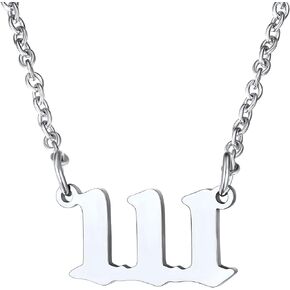 FindChic Dainty Angel Number/Birth Year Necklace for Women 000 111 to 999 1985 to 2005 Stainless Steel/18K Gold Plated Custom Number Pendant Personalized Necklaces, with Gift Box