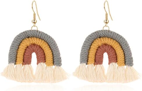 Bohemian Rainbow Layered Tassel Earrings 3 Tier Fringe Statement Dangle Drop Earrings for Women Girls Jewelry Fashion and Valentine Birthday Party Gift in Saudi Arabia