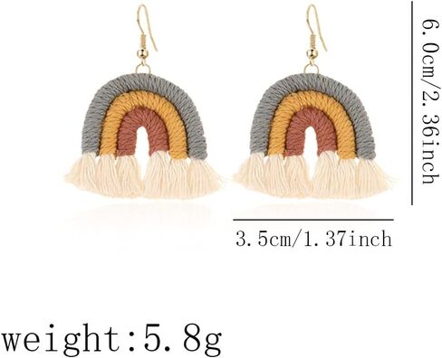Bohemian Rainbow Layered Tassel Earrings 3 Tier Fringe Statement Dangle Drop Earrings for Women Girls Jewelry Fashion and Valentine Birthday Party Gift in Saudi Arabia