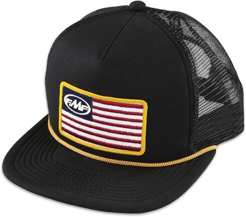 قبعة FMF Stars and Bars - قبعة سائقي الشاحنات السوداء، قبعات Snapback مكونة من 5 ألواح للرجال، قبعة OSFA in Kuwait