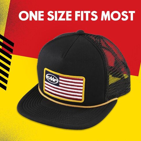 قبعة FMF Stars and Bars - قبعة سائقي الشاحنات السوداء، قبعات Snapback مكونة من 5 ألواح للرجال، قبعة OSFA in Kuwait