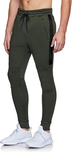 ATHLIO Men's Winter Fleece Sweatpants, Athletic Sports Jogger Pants with Pockets, Active Running Training Tapered Pants in Kuwait