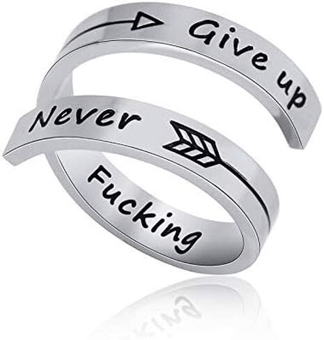 Kucheed Adjustable Rings for Women/Men, Inspirational Ring Jewelry Engraved I am Enough,Stainless Steel Spiral Wrap Twist Ring,Personality Encouragement Birthday Graduation Gifts in Saudi Arabia