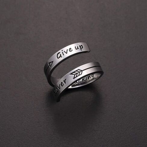 Kucheed Adjustable Rings for Women/Men, Inspirational Ring Jewelry Engraved I am Enough,Stainless Steel Spiral Wrap Twist Ring,Personality Encouragement Birthday Graduation Gifts in Saudi Arabia