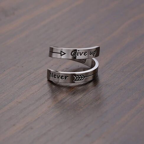 Kucheed Adjustable Rings for Women/Men, Inspirational Ring Jewelry Engraved I am Enough,Stainless Steel Spiral Wrap Twist Ring,Personality Encouragement Birthday Graduation Gifts in Saudi Arabia