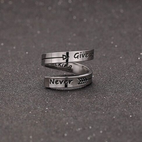 Kucheed Adjustable Rings for Women/Men, Inspirational Ring Jewelry Engraved I am Enough,Stainless Steel Spiral Wrap Twist Ring,Personality Encouragement Birthday Graduation Gifts in Saudi Arabia