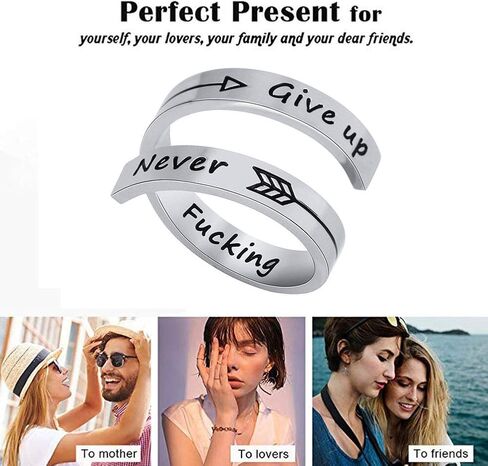 Kucheed Adjustable Rings for Women/Men, Inspirational Ring Jewelry Engraved I am Enough,Stainless Steel Spiral Wrap Twist Ring,Personality Encouragement Birthday Graduation Gifts in Saudi Arabia