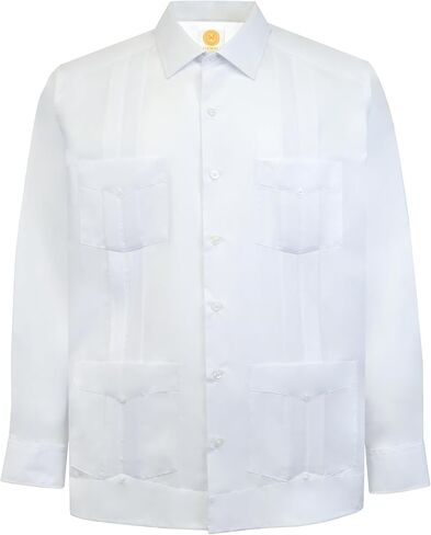 قميص Guayabera الرجالي من Manchester بأكمام طويلة، مقاس عادي in Kuwait