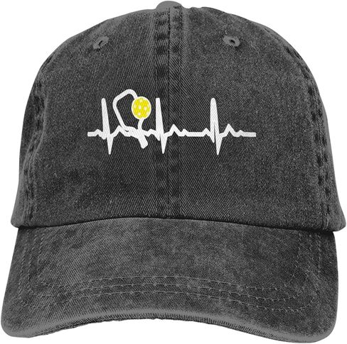 Yipaidel Women's Heartbeat Pickleball Baseball Cap, Adjustable Vintage Washed Hat for Women and Men in Kuwait