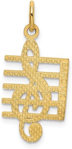 FB JEWELS Solid 14K Yellow Gold Music Note Charm (0.47 x 0.98 Inches) in Saudi Arabia