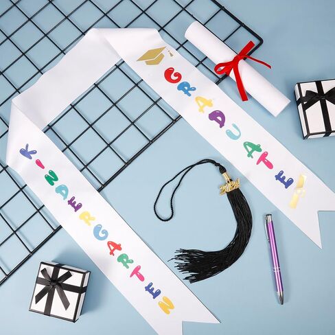 Guiqulai Unisex Shiny Kids Graduation Cap and Gown Set with 2024 Tassel for Kindergarten Preschool Toddler Children in Saudi Arabia