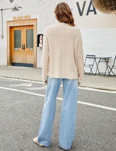 BMJL Womens Mock Neck Sweater 2023 Fall Knit Pullover Outfits Long Sleeve Jumper Tops with Pocket in Saudi Arabia