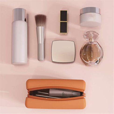 Pink Makeup Bag - Eva Waterproof Cosmetic Bag for Women, Square Toiletry Bag Travel Organizer for Girls, Mini Small Make Up Bag Cosmetic Zipper Pouch, Lipstick Makeup Case Organizer in Saudi Arabia