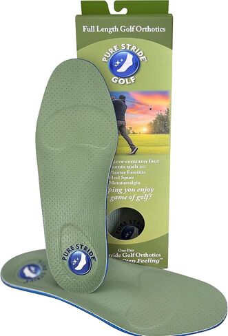 Pure Stride Golf Orthotics - Full Length Shoe Insert for Golfers with Arch Heel and Metatarsals Support - Pain Relief for Plantar Fasciitis Heel Spurs and Metatarsalgia (Golf, M10-10.5/W12-12.5) in Saudi Arabia