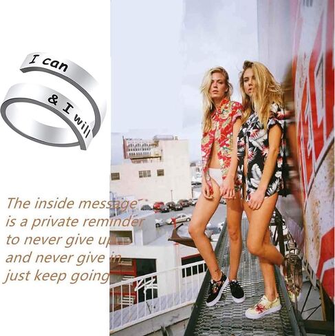 Kucheed Adjustable Rings for Women/Men, Inspirational Ring Jewelry Engraved I am Enough,Stainless Steel Spiral Wrap Twist Ring,Personality Encouragement Birthday Graduation Gifts in Saudi Arabia