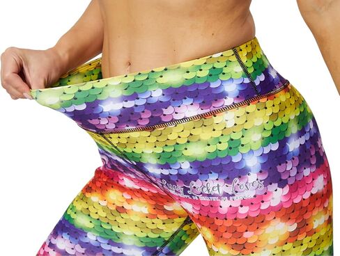 Printed Leggings with Pockets for Women Spandex Shorts Workout Leggings for Women Tummy Control Gym Yoga Capris in Kuwait