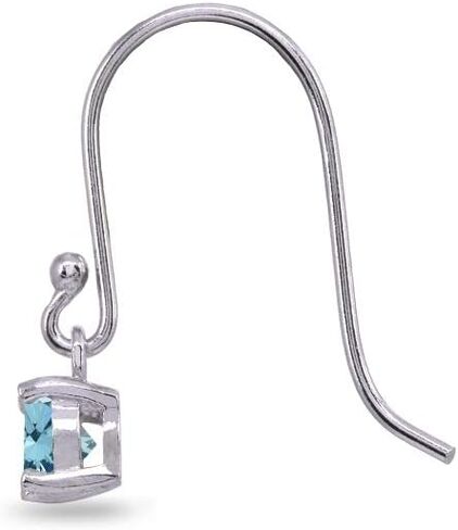 Sterling Silver 5mm Round Small Solitaire Dangle Earrings for Women or Teen Girls Made with European Crystals in Saudi Arabia