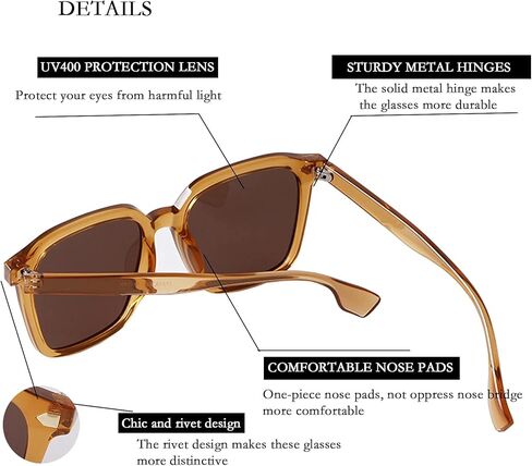 نظارات شمسية نسائية كلاسيكية من SDINM، نظارات شمسية مربعة كبيرة الحجم، نظارات شمسية نسائية كبيرة الحجم in Kuwait