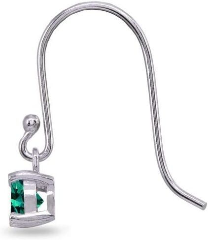 Sterling Silver 5mm Round Small Solitaire Dangle Earrings for Women or Teen Girls Made with European Crystals in Saudi Arabia