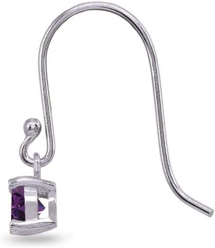 Sterling Silver 5mm Round Small Solitaire Dangle Earrings for Women or Teen Girls Made with European Crystals in Saudi Arabia