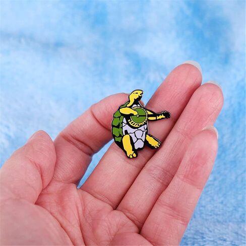 Trappin Station Music Album Pin Brooch American Rock Band Badge Cartoon Turtle Enamel Lapel Pin Brooch for Students Children’ Schoolbag Clothes Dec Christmas Gift For Children Students Men Women, in Kuwait