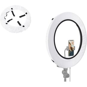 EDNEY 2 Pack Ring Ligter Diffuser Soft Elastic Cover White Light Diffuser Cloth for Photography Studio Video (White (Fits 16"" to 18"" Ring))