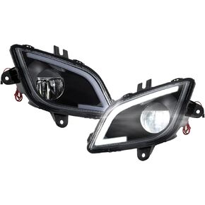 زوج من مصابيح الضباب من EVERESTHD مناسب لـ Freightliner Cascadia 126 2018-up أداء كامل مصباح الضباب LED DRL ضوء الشاحنة للسائق الأيسر والجانب الأيمن للراكب 12 فولت