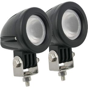 Audak 2Pcs 10W 2 Inch Round Flood Mini LED Driving Work Light for Motorcycle Dirt Bike Off-Road Vehicles Pickup Truck UTV ATV