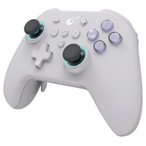 GuliKit KK3 Max وحدة التحكم في الألعاب Hall Effect Joysticks التناظرية والرقمية المشغلات اللاسلكية Pro 1000HZ معدل الاقتراع Maglev/HD/Rotory الاهتزاز متوافق مع Switch/PC/Android/iOS/Steam Deck (أبيض)