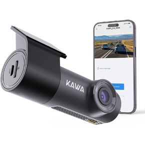 KAWA Dash Cam 2K, Mini Front Dash Camera for Cars, Smart Voice Control, 1296P QHD, Built in WiFi, 24H Parking Mode, Loop Recording, G-Sensor, Night Vision, iOS/Android Mobile App, Support 256GB Max