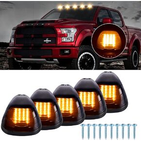 nifeida Cab Roof Marker Lights, Smoke Len 16LED Amber Clearance Light Fit for Ford F150 F250 F350 F450 F550 F650 F750 E150 E250 E350 E450 1999-2016 Super Duty Pickup Truck