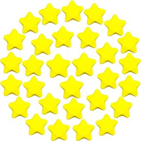 30pcs Star Squeeze Balls,Yellow Mini Star Stress Ball,2.16inch Foam Anxiety Relief Star Toys for School Reward,Carnival Prizes,Party Favors,Hand Exercise