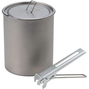 SOTO Titanium Pot, Ultralight Backpacking Pot with Lifter for Camping Hiking, Backpacking, Outdoor & Picnic (1100ml)