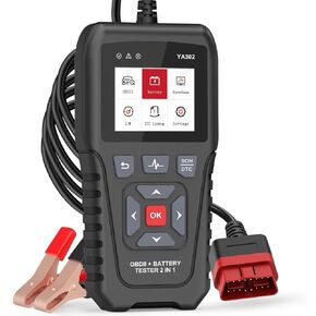 OBDResource 2 in 1 Car Battery Tester OBD2 Scanner, 6V 12V 24V 100-2000 CCA Battery Analyzer Charging Cranking Test, Code Reader Check Engine EVAP Check Live Data Diagnostic Tool