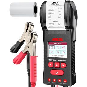 ANCEL BST600 Car Battery Tester with Printer - 12V/24V, 100-2000 CCA, Digital Auto Battery Load Tester - Cranking and Charging System Test for Heavy Duty Truck, Marine, Motorcycles, RVs, SUVs, Boats