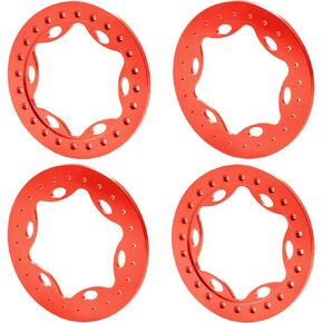 RCHUBAM 4 قطع 2.9 بوصة حلقات حافة خارجية للعجلة مقاس 1/6 من الألومنيوم RC مجموعة حلقات Beadlock قطع غيار العجلات لمحور SCX6 AXI05000 JLU SCX6 II AXI05001 RC سيارة زاحفة (فضية)