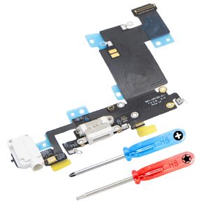 MMOBIEL Dock Connector Compatible with iPhone 6s Plus 2015 - Charging Port Flex Cable - Headphone Port/Microphone/Antenna Replacement - Incl. Screwdrivers - White
